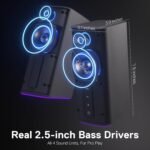 Redragon GS814 Stereo Desktop Speaker, 20W Output 4 Real Units, BT 5.0/3.5mm AUX Enhanced Bass Touch - Image 4