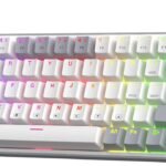 Redragon K631RGB-PRO-WG Gery 65% Wired RGB Gaming Keyboard, 68 Keys Compact Mechanical Keyboard