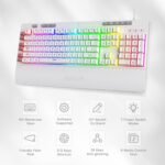 REDragon K512W-RGB Shiva RGB Backlit Membrane Gaming Keyboard with Multimedia Keys, Linear Mechanica - Image 2