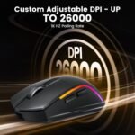 Redragon M816-LIT Wireless Gaming Mouse 26K DPI Tri-Mode 61G Ultra-Light Mouse Gaming RGB - Image 5