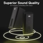 Redragon GS814 Stereo Desktop Speaker, 20W Output 4 Real Units, BT 5.0/3.5mm AUX Enhanced Bass Touch - Image 3