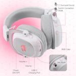 Redragon H510-PRO Zeus 3-Mode Wireless Gaming Headset — Lunar White - Image 6