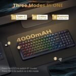 REDragon K688GB-RGB-PRO Wireless Mechanical Keyboard 3 Mode Gasket Mounted RGB Pre-Lubed Linear Swit - Image 5