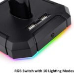 Redragon HA300 SCEPTER Pro RGB Backlit Gaming Headphone Stand with 10 RGB Lighting Modes and 4 USB - Image 3