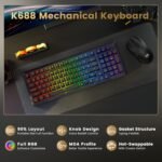 REDragon K688GB-RGB-PRO Wireless Mechanical Keyboard 3 Mode Gasket Mounted RGB Pre-Lubed Linear Swit - Image 2