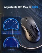 Redragon M725-LIT Honeycomb Shell Gaming Mouse Wireless, Ultra Lightweight 49g, 8000 DPI Tri-Mode BT - Image 4