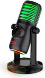Redragon GM306 Streaming Microphone Touch sound Adjustment OneKey Mute 2Pickup Modes, Built-in Sound