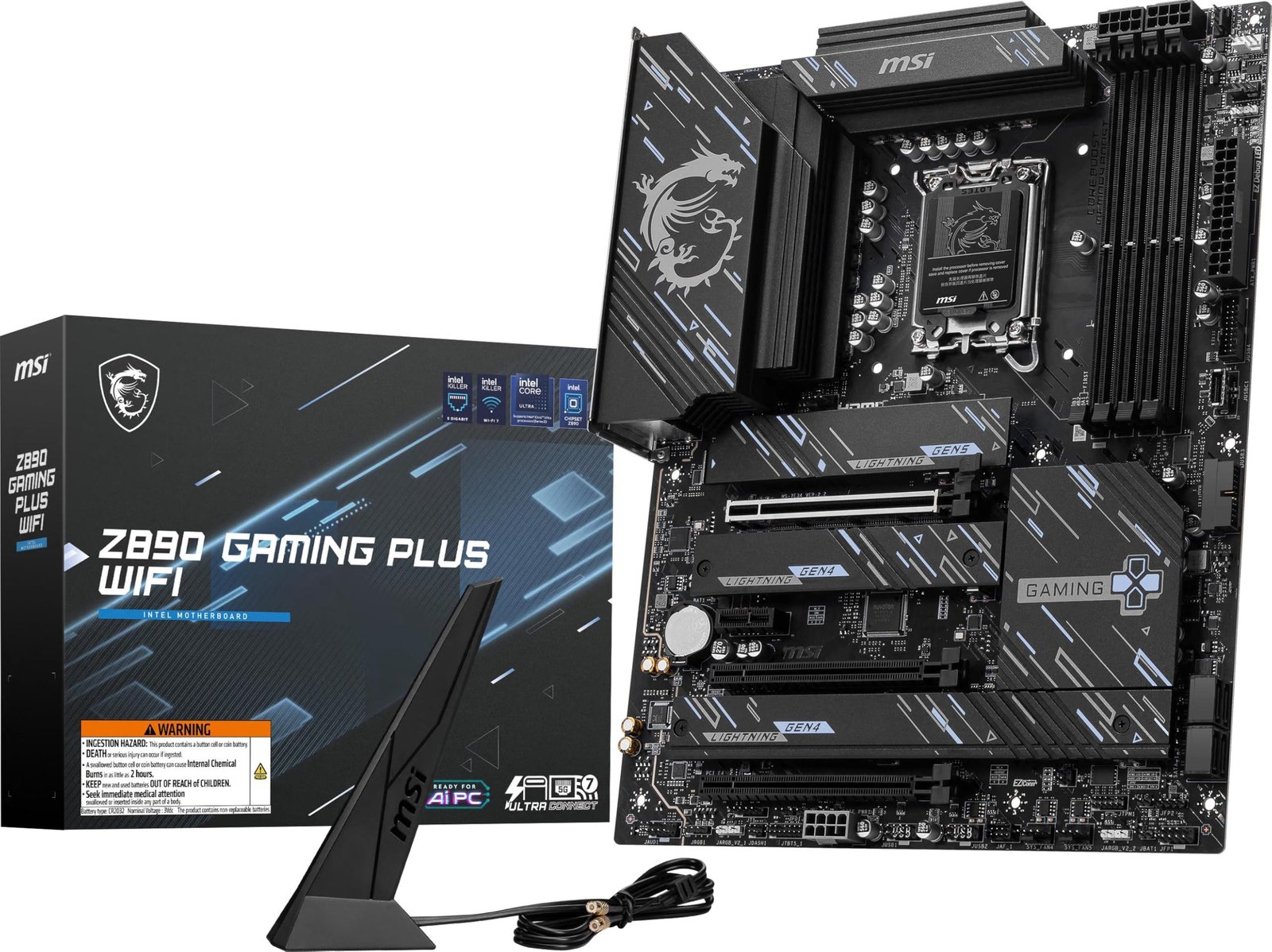 81eOdiQauML._AC_ MSI Z890 Gaming Plus WiFi LGA 1851 - الصورة 1