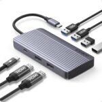 Anker 7-in-1 USB-C Hub Dual Monitor USB C Docking Station Dual HDMI Display 85W Max Output 10Gbps Da